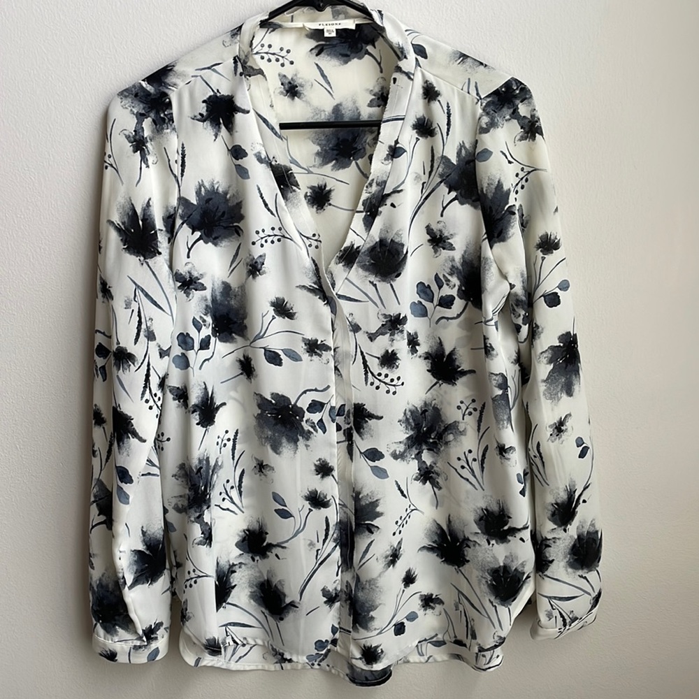 White/Black blouse